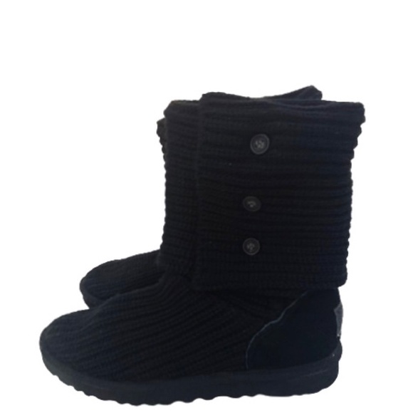 UGG Classic Cardy Sweater Boots Black Size 8 - Picture 5 of 16